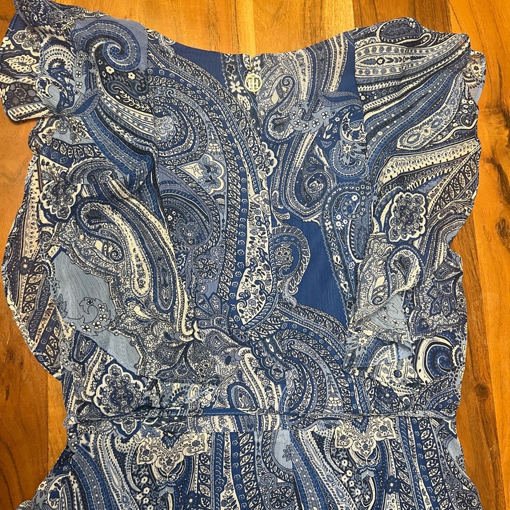 Tommy Hilfiger Paisley-Print Flutter-Sleeve Fit and Flare Dress - Picture 7 of 16